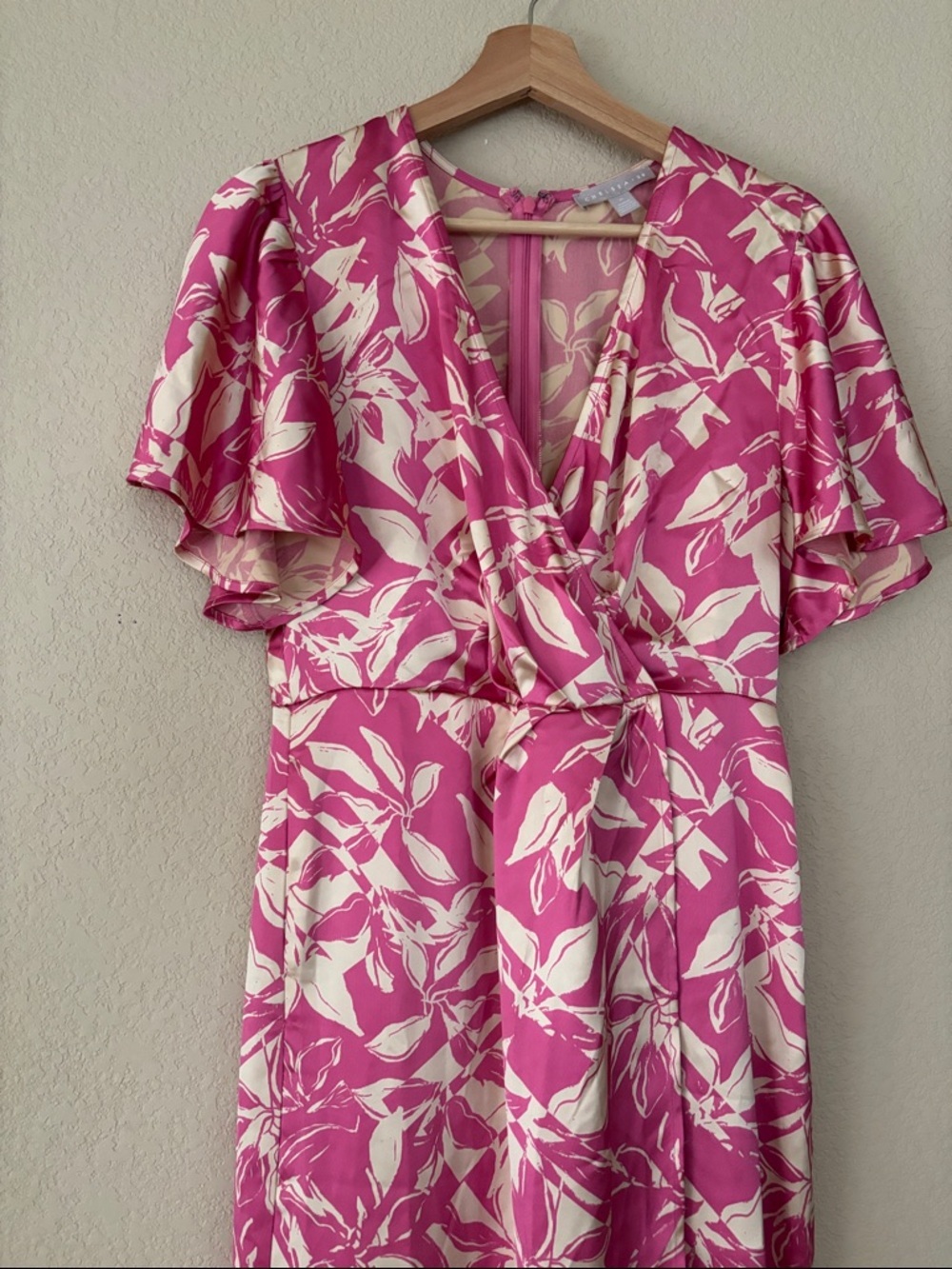 Chelsea28 Satin Faux Wrap Midi Dress - Picture 2 of 3